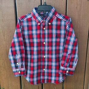 CHAPS by Ralph Lauren Toddler Boys Buttondown Shirt Navy/Red/Yellow 3T